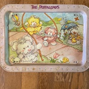 VTG Fisher Price The Puffalumps Metal TV Serving Tray Folding Table 1987 RARE.
